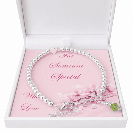 Birthstone Bracelet with Stardust Beads in Special Gift Box