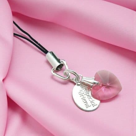Birthstone Crystal Heart Bag Charm