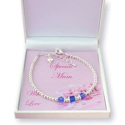 Birthstone Cube Bracelet for Daughter, Mum etc