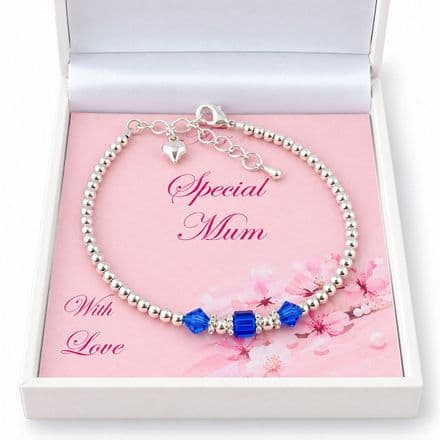 Birthstone Cube Bracelet for Daughter, Mum etc