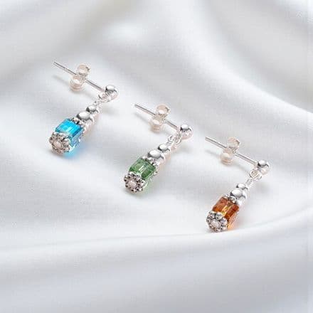 Birthstone Cube Earrings