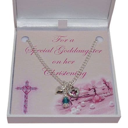 Birthstone Necklace for Girl's Christening