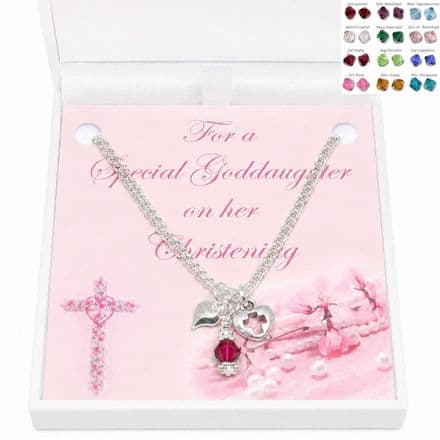 Birthstone Necklace for Girl's Christening