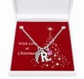 Birthstone Necklace with Letter and Wing in Christmas Gift Box | Jewels 4 Girls