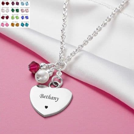 Birthstone & Pearl Personalised Necklace