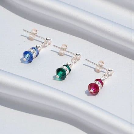 Birthstone Rondelle Earrings