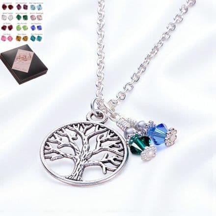 Birthstone Tree of Life Necklace