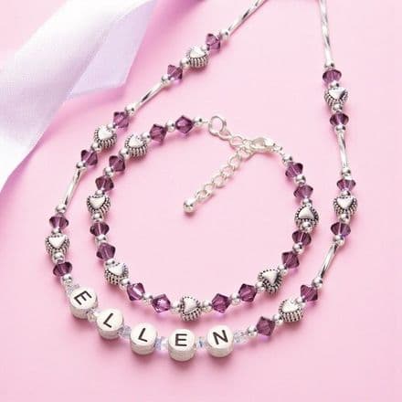 Birthstones & Hearts Personalised Jewellery Set
