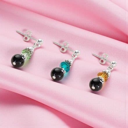 Black Pearl Birthstone Earrings