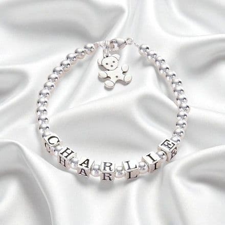 Boys or Girls Name Bracelet Sterling Silver