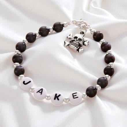 Boys Pirate Personalised Name Bracelet