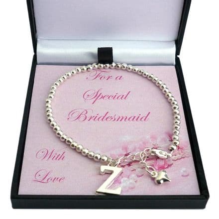 Bracelet for Bridesmaid with Letter Charm