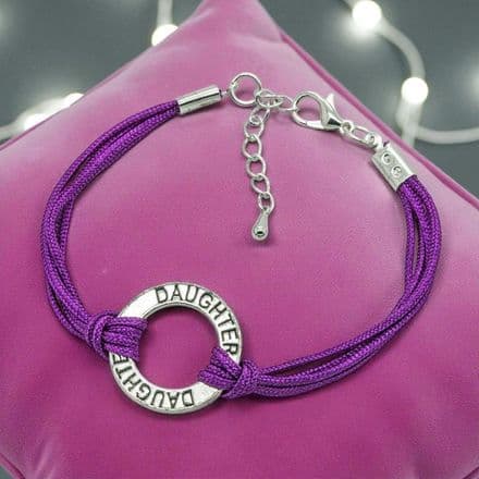 Bracelet for Daughter, Sister, Mummy with Stamped Ring