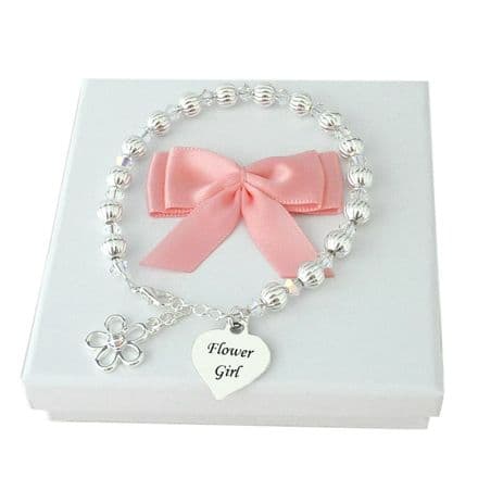 Bracelet for Flower Girl with Open Flower Charm