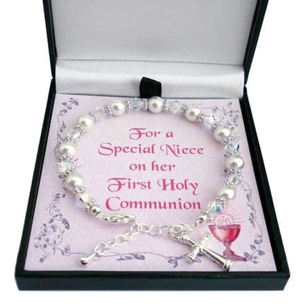 Bracelet for Girls First Holy Communion Day in Gift Box