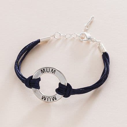 Bracelet for Mum, Daughter, Sister with Stamped Ring