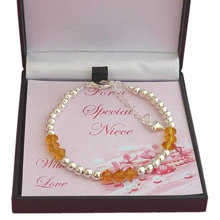 Bracelet with Birthstones on Card Mount