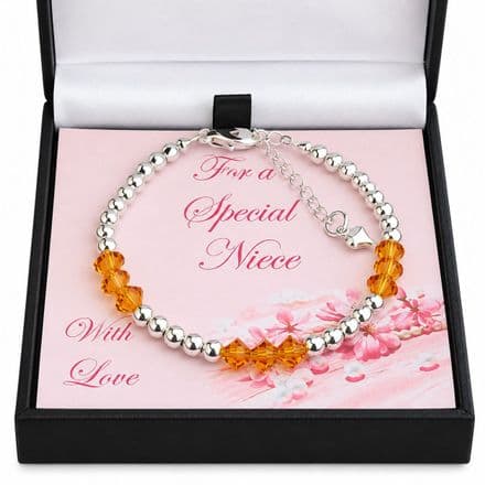 Bracelet with Birthstones on Card Mount