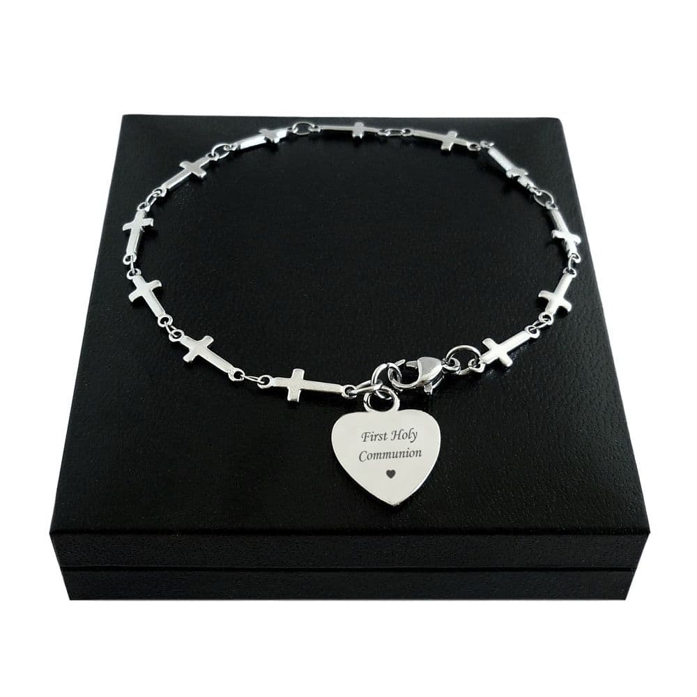 Bracelet with Cross Link Chain for First Holy Communion| Jewels 4 Girls