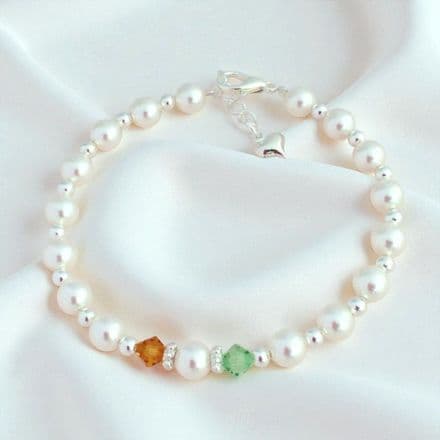Bride and Groom Birthstones Bracelet