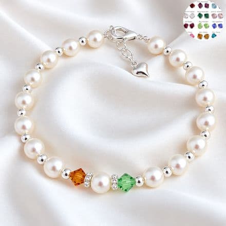 Bride and Groom Birthstones Bracelet