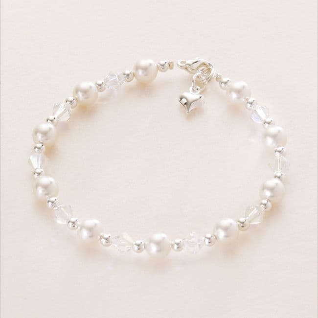 Brides Bracelet with Swarovski Crystal and Pearls Jewels Girls
