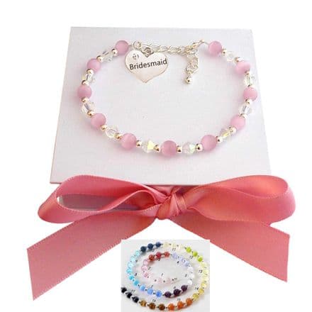 Bridesmaid Bracelet for Girls or Women. Many Colours