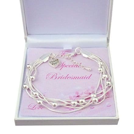 Bridesmaid Bracelet, Multi Strands, Thank You Gift