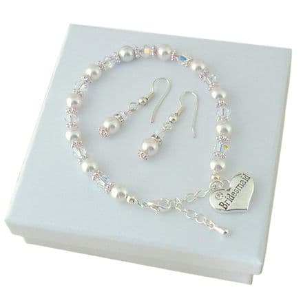 Bridesmaid Bracelets with Matching Earrings