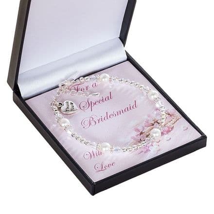 Bridesmaid, Flower Girl Pearl Thank You Bracelet