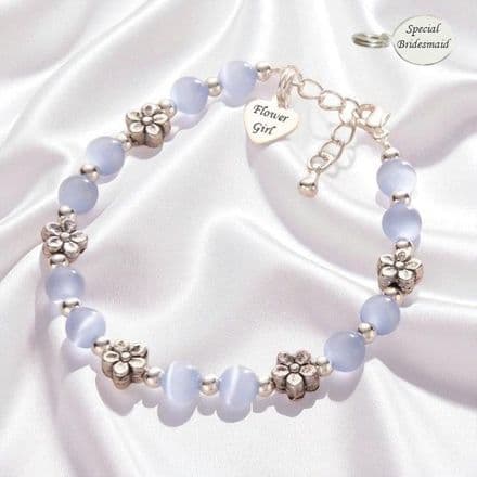 Bridesmaid or Flower Girl Bracelet with Engraved Tag
