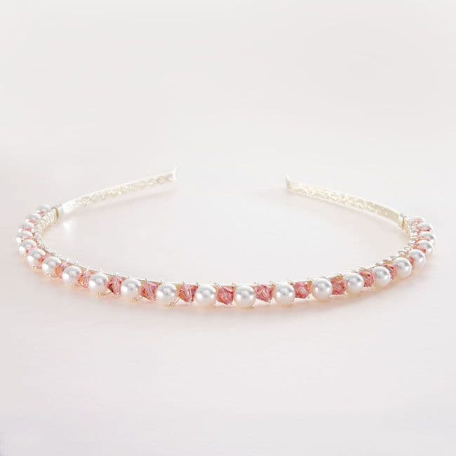 Bridesmaids Alice Hair Band in Pearls and Crystals Jewels Girls