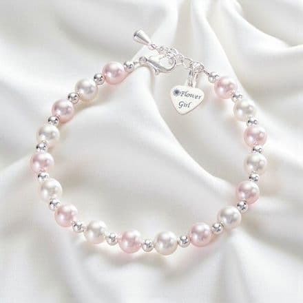 Bridesmaids Pearl Bracelet - Many Colours with Engraving