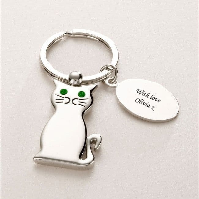 Cat Keyring with Engraving Jewels 4 Girls