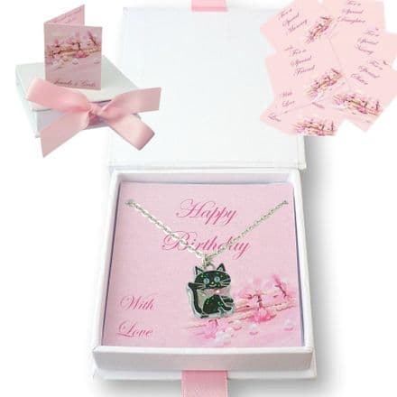 Cat Necklace in Gift Box for Daughter, Sister etc