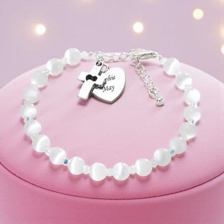 Cats Eye Personalised Christening Bracelet