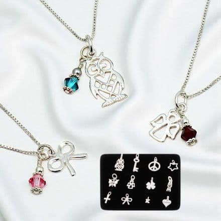 Charm Choice Birthstone Necklace, Sterling Silver
