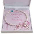 Christening Bracelet for Girls with Birthstone. Gift for Goddaughter etc| Jewels 4 Girls
