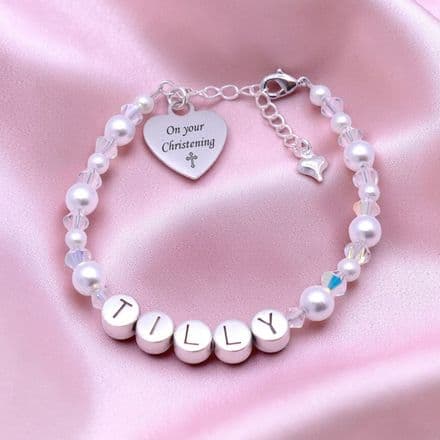 Christening Bracelet with Name & Engraving