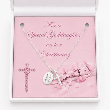 Christening Necklace for Girl, Personalised, Stg Silver