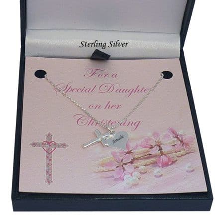 Christening Necklace with Tag & Card Choice