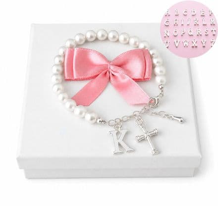 Christening or Confirmation Bracelet with Letter Charm