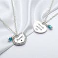 Birthstone Necklace with Engraving and Pendant Choice | Jewels 4 Girls