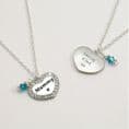Birthstone Necklace with Engraving and Pendant Choice | Jewels 4 Girls