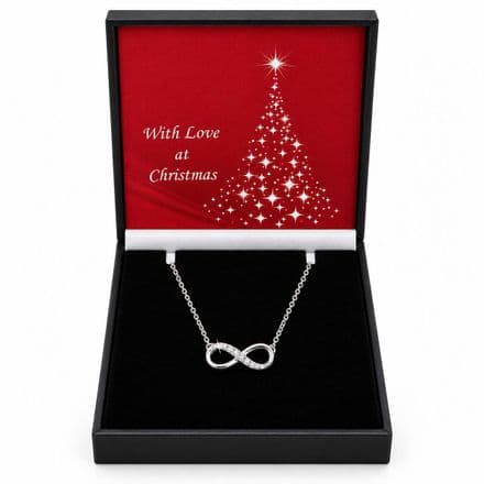 Christmas Gift, Infinity Necklace, Sparkling Infinity Link on Chain