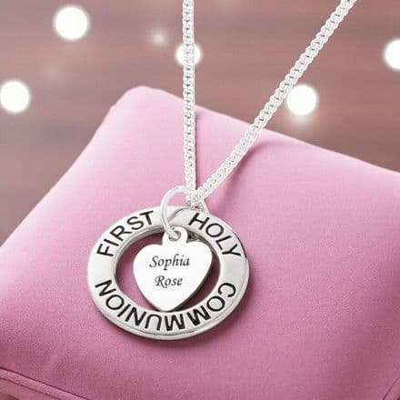 Communion Day Ring Necklace with Engraving