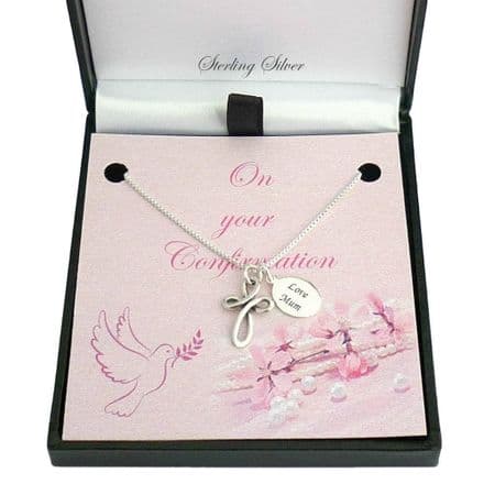 Confirmation Cross Necklace, Sterling Silver, With Engraving