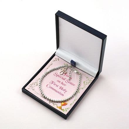 Cross Bracelet for First Holy Communion with Card Choice