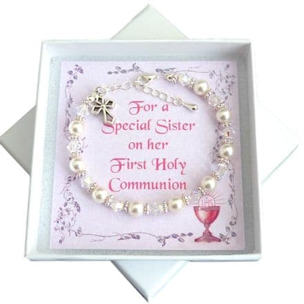 Cross Bracelet for Girls First Holy Communion Day