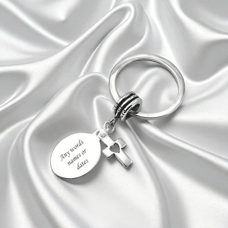Cross Keyring with Engraving | Jewels 4 Girls